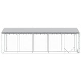 Outdoor Dog Kennel with Roof Silver 3x7.5x2.5 m Galvanised Steel