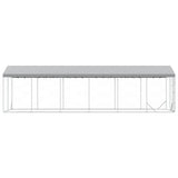 Outdoor Dog Kennel with Roof Silver 3x9x2.5 m Galvanised Steel