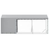 Outdoor Dog Kennel with Roof Silver 2x6x2.5 m Galvanised Steel - Rear View