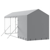 Outdoor Dog Kennel with Roof Silver 2x6x2.5 m Galvanised Steel - Close-Up Angle