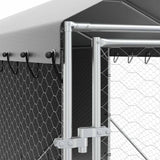 Outdoor Dog Kennel with Roof Silver 2x6x2.5 m Galvanised Steel