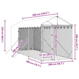 Outdoor Dog Kennel with Roof Silver 2x6x2.5 m Galvanised Steel - Extra Image