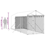 Outdoor Dog Kennel with Roof Silver 2x6x2.5 m Galvanised Steel - Extra Image