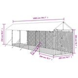 Outdoor Dog Kennel with Roof Silver 2x10x2.5 m Galvanised Steel - Top-Down View