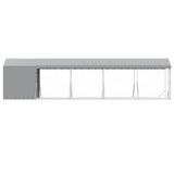 Outdoor Dog Kennel with Roof Silver 2x10x2.5 m Galvanised Steel - Rear View