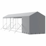 Outdoor Dog Kennel with Roof Silver 2x10x2.5 m Galvanised Steel - Close-Up Angle