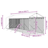 Outdoor Dog Kennel with Roof Silver 2x10x2.5 m Galvanised Steel