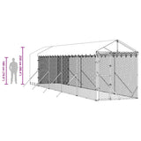 Outdoor Dog Kennel with Roof Silver 2x10x2.5 m Galvanised Steel - Extra Image