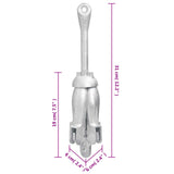 Folding Anchor Silver 1.5 kg Malleable Iron - Close-Up Angle