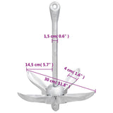 Folding Anchor Silver 1.5 kg Malleable Iron - Extra Image