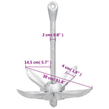 Folding Anchor Silver 2.5 kg Malleable Iron - Extra Image