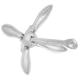 Folding Anchor Silver 3.2 kg Malleable Iron - Top-Down View