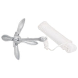 Folding Anchor with Rope Silver 2.5 kg Malleable Iron - Side View