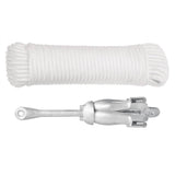 Folding Anchor with Rope Silver 3.2 kg Malleable Iron - Front View