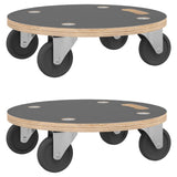 Transport Trolleys 2 pcs Round Ø38x11.5 cm 250 kg - Front View