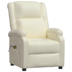 Electric Massage Chair Cream Faux Leather