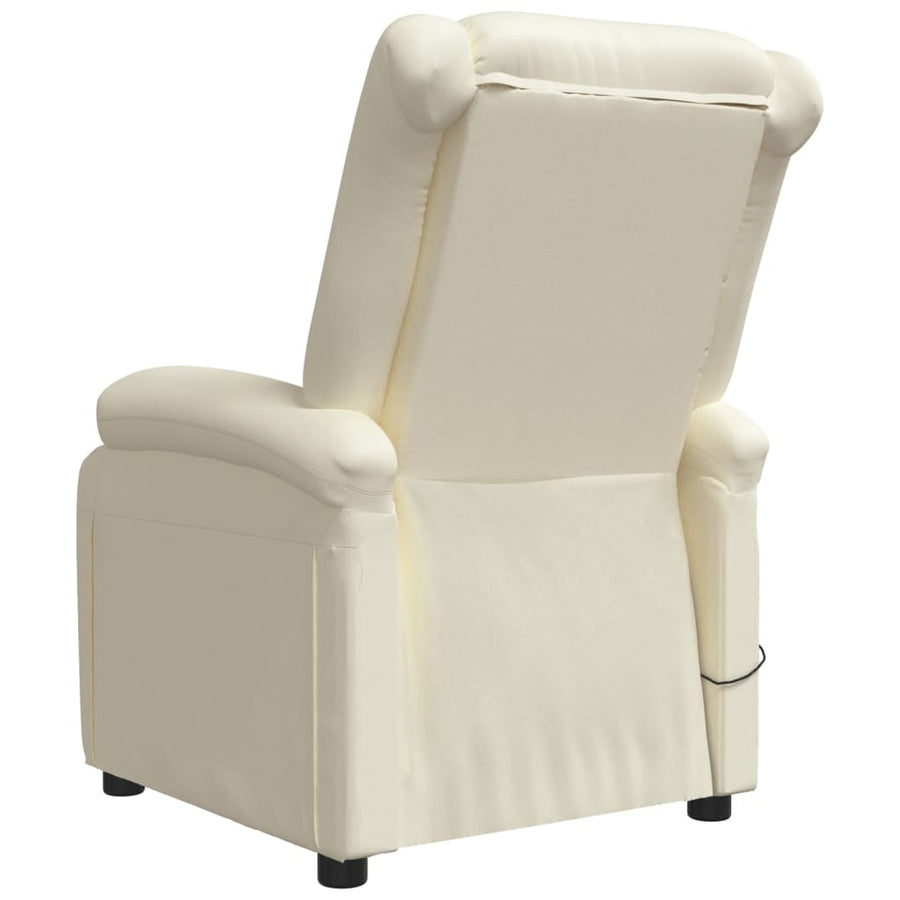 Electric Massage Chair Cream Faux Leather
