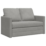 Floor Sofa Bed 2-in-1 Light Grey 122x204x55 cm Velvet - Front View