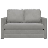 Floor Sofa Bed 2-in-1 Light Grey 122x204x55 cm Velvet