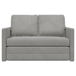 Floor Sofa Bed 2-in-1 Light Grey 122x204x55 cm Velvet
