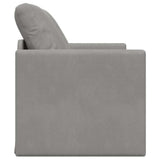 Floor Sofa Bed 2-in-1 Light Grey 122x204x55 cm Velvet - Rear View