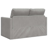 Floor Sofa Bed 2-in-1 Light Grey 122x204x55 cm Velvet