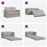 Floor Sofa Bed 2-in-1 Light Grey 122x204x55 cm Velvet - Low Angle