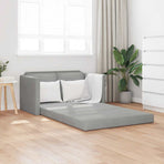 Floor Sofa Bed 2-in-1 Light Grey 122x204x55 cm Velvet