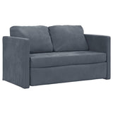 Floor Sofa Bed 2-in-1 Dark Grey 122x204x55 cm Velvet - Top-Down View