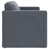 Floor Sofa Bed 2-in-1 Dark Grey 122x204x55 cm Velvet - Rear View