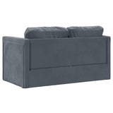 Floor Sofa Bed 2-in-1 Dark Grey 122x204x55 cm Velvet - Close-Up Angle