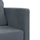 Floor Sofa Bed 2-in-1 Dark Grey 122x204x55 cm Velvet - Extra Image