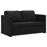Floor Sofa Bed 2-in-1 Black 122x204x55 cm Velvet - Top-Down View