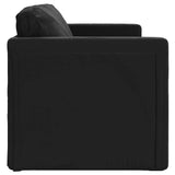 Floor Sofa Bed 2-in-1 Black 122x204x55 cm Velvet - Rear View