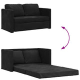 Floor Sofa Bed 2-in-1 Black 122x204x55 cm Velvet - Low Angle