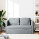 Floor Sofa Bed 2-in-1 Light Grey 112x174x55 cm Fabric - Side View