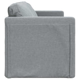 Floor Sofa Bed 2-in-1 Light Grey 112x174x55 cm Fabric - Rear View