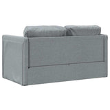 Floor Sofa Bed 2-in-1 Light Grey 112x174x55 cm Fabric - Close-Up Angle