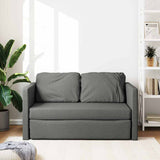 Floor Sofa Bed 2-in-1 Dark Grey 112x174x55 cm Fabric - Side View