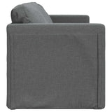 Floor Sofa Bed 2-in-1 Dark Grey 112x174x55 cm Fabric - Rear View