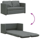 Floor Sofa Bed 2-in-1 Dark Grey 112x174x55 cm Fabric - Low Angle