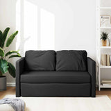 Floor Sofa Bed 2-in-1 Black 112x174x55 cm Fabric - Side View
