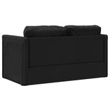 Floor Sofa Bed 2-in-1 Black 112x174x55 cm Fabric - Close-Up Angle