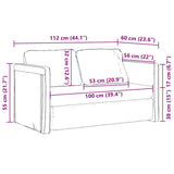 Floor Sofa Bed 2-in-1 Black 112x174x55 cm Fabric - Extra Image