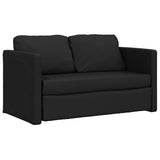 Floor Sofa Bed 2-in-1 Black 112x174x55 cm Faux Leather - Top-Down View