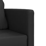 Floor Sofa Bed 2-in-1 Black 112x174x55 cm Faux Leather - Low Angle