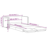 Floor Sofa Bed 2-in-1 Black 112x174x55 cm Faux Leather - Extra Image