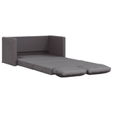 Floor Sofa Bed 2-in-1 Grey 112x174x55 cm Faux Leather - Front View