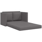 Floor Sofa Bed 2-in-1 Grey 112x174x55 cm Faux Leather