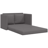 Floor Sofa Bed 2-in-1 Grey 112x174x55 cm Faux Leather - Top-Down View